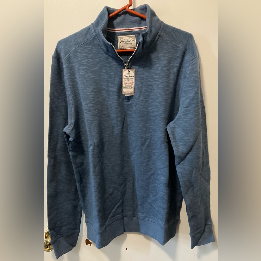 Flag & Anthem Mens Quarter Zip-Up Pullover Sweater Color Medium Blue Size Medium